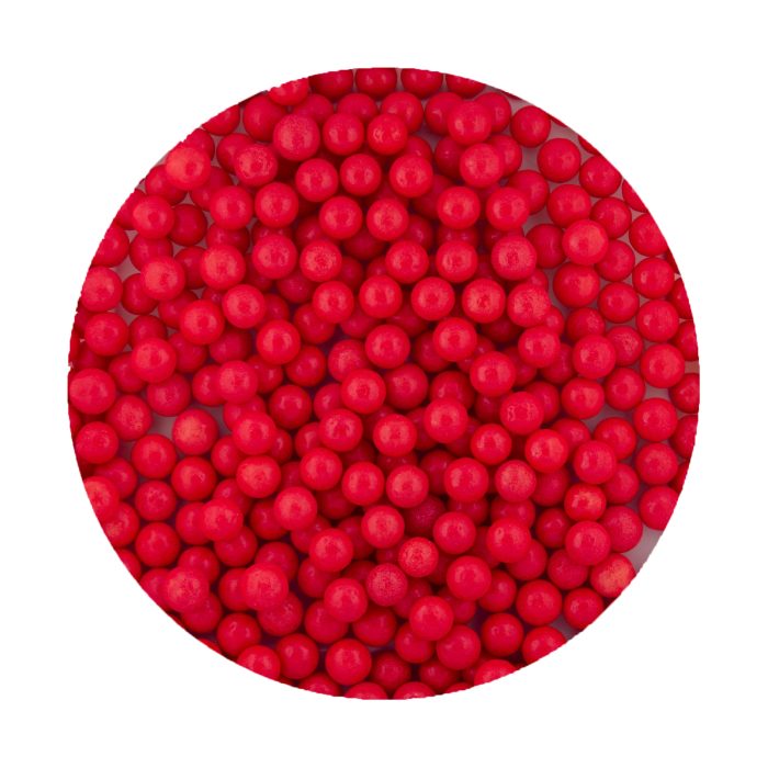 Red sugar pearls 7mm, 80g - Lumea - Image 2