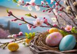 Easter Eggs with Cherry Blossom Wafer Sheet - Lumea