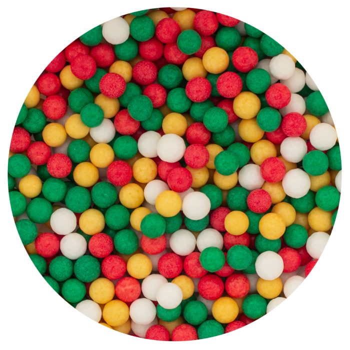 Golden Xmas sugar pearls 7mm, 80g - Lumea - Image 2