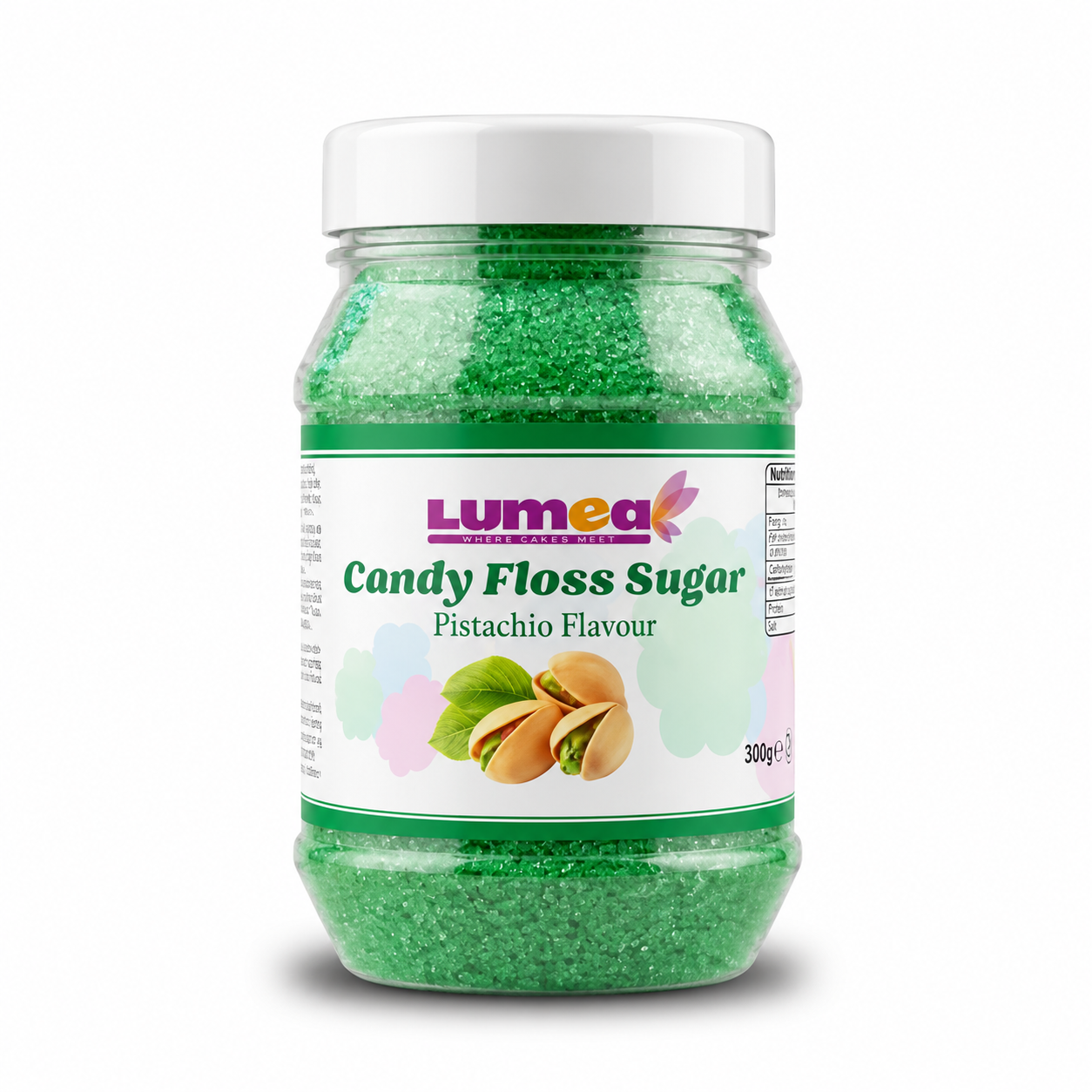 image00019 Pistachio flavoured Candy Floss Sugar, 300g - Lumea - Image 1