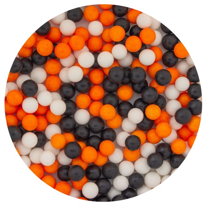 Pumpkin mix sugar pearls 7mm, 80g - Lumea - Image 2