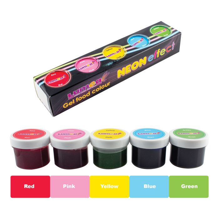 Neon Effect Food Colouring Gel Set, 10g x 5 pcs. - Lumea - Image 2