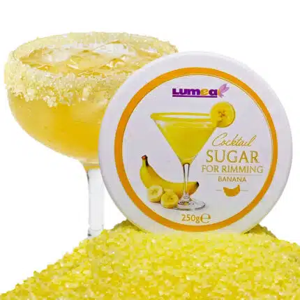 Açúcar para borda de coquetel com sabor de banana, 250g - Lumea
